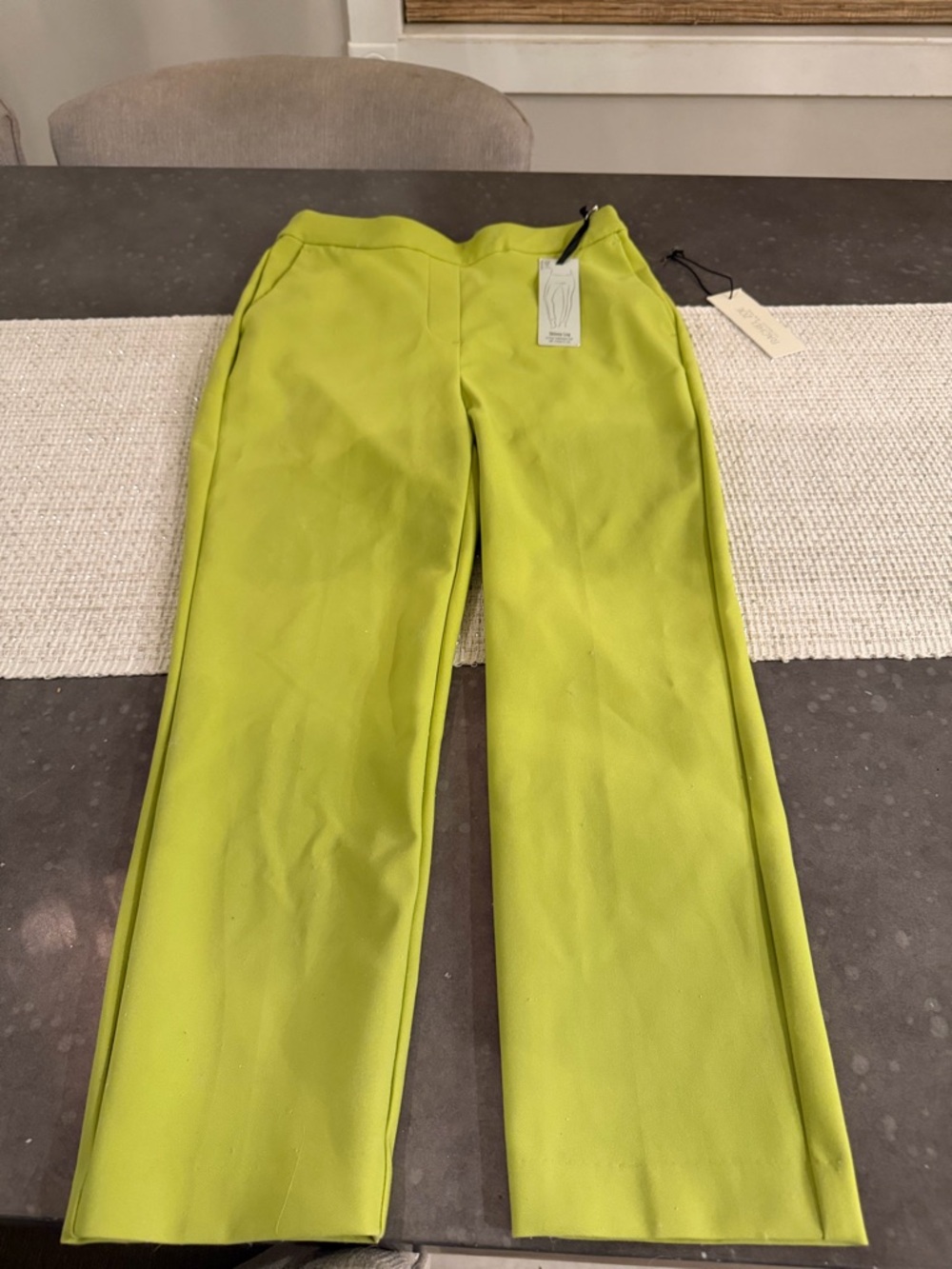 Rachel Zoe Lime Green Cropped Wide-Leg Pants
